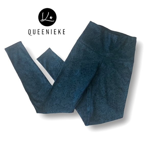 QUEENIEKE High Waisted Leggings | Teal Bloom | Size Small - Picture 3 of 4